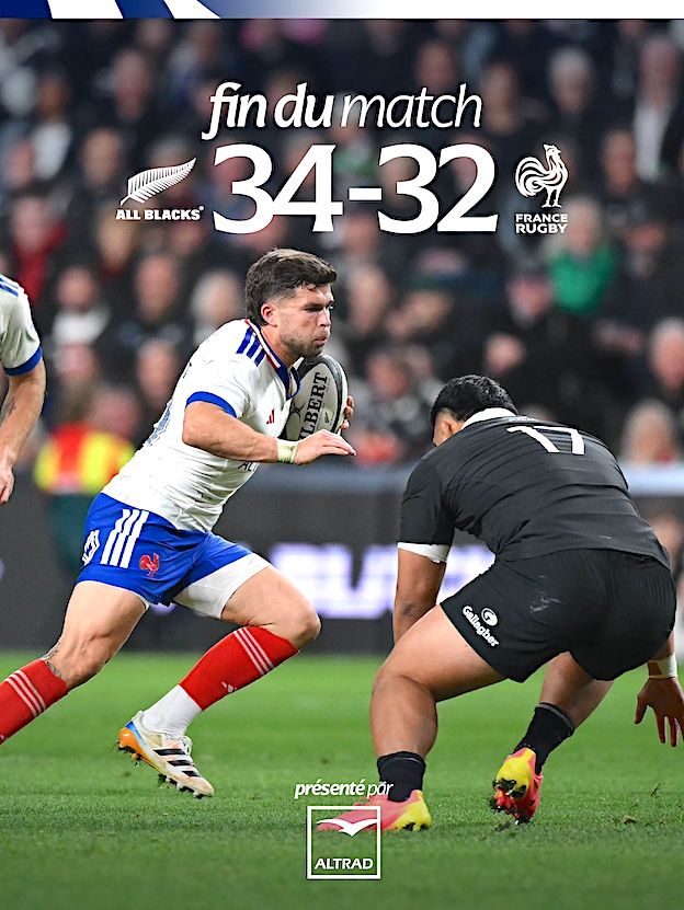 RUGBY ET FOOT – Le XV Bleu tutoie l’exploit face aux Blacks. 11 Coqs vers un quart